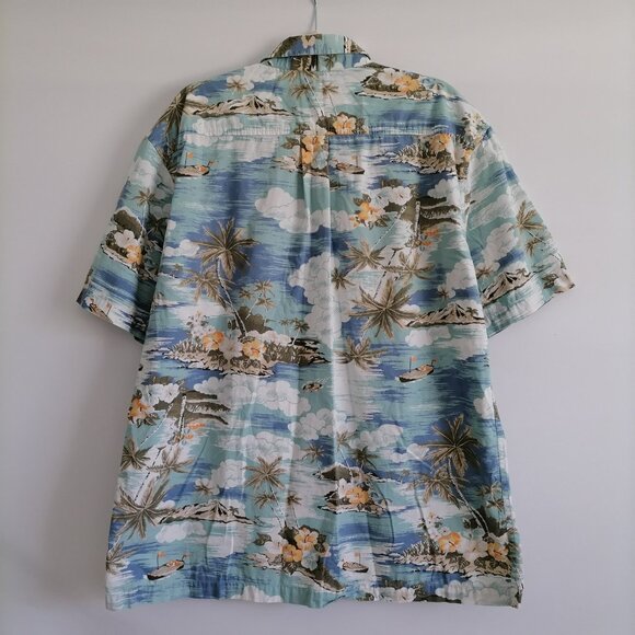 Old Navy Mens Multicolor Tropical Print Hawaiian Beach Button Up Shirt Size L - Picture 4 of 5